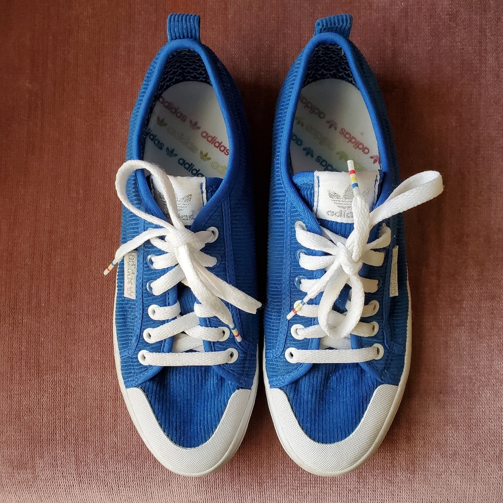 Limited Edition Blue Corduroy Adidas Shoes